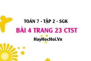 Bài 4 trang 23 Toán 7 Tập 2 Chân trời sáng tạo